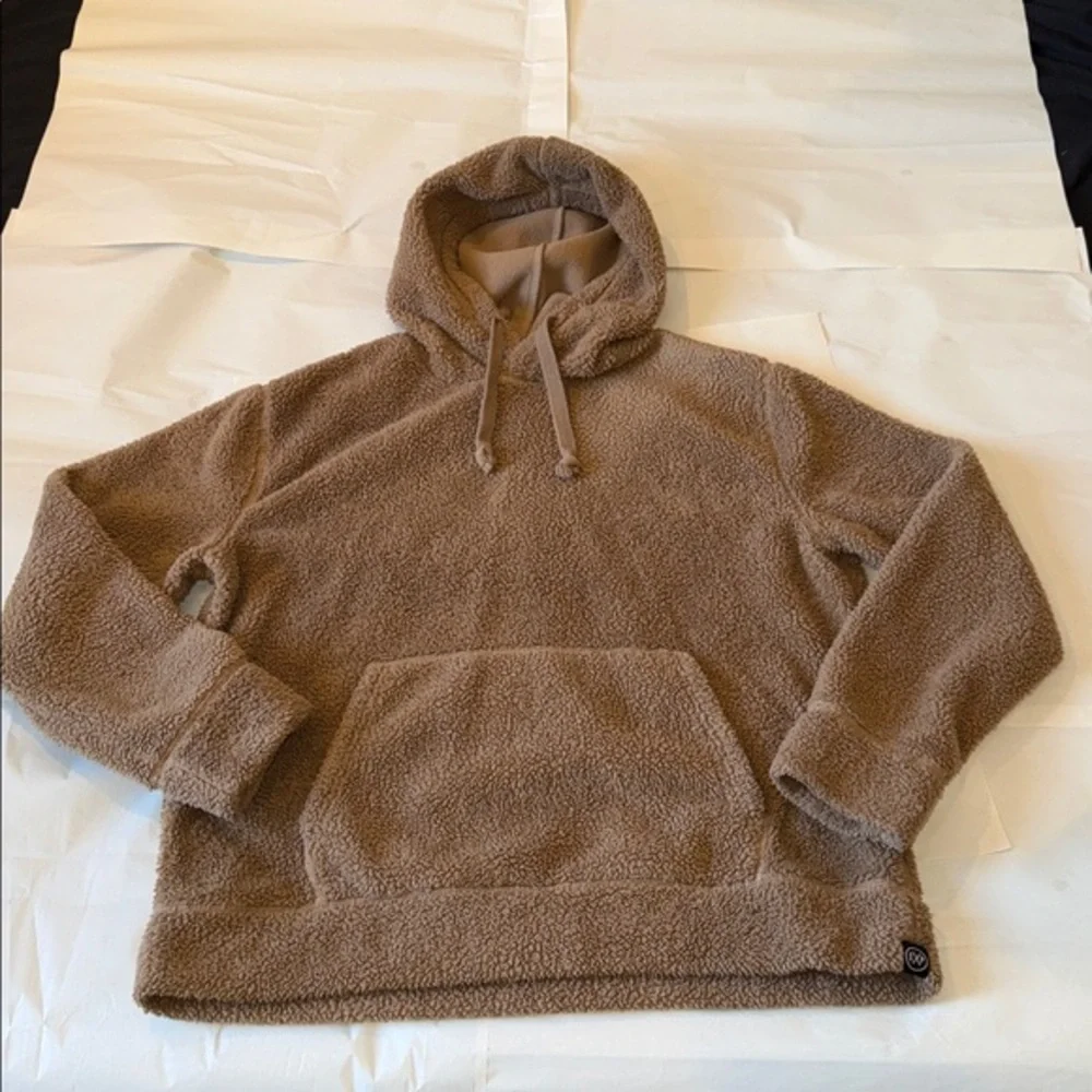 Express Sherpa Fleece Hoodie – Camel Brown – Size L
